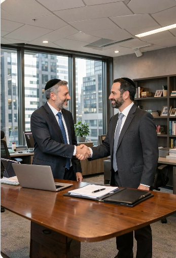 Tax advisor shaking hands with a client